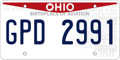 OH license plate GPD2991