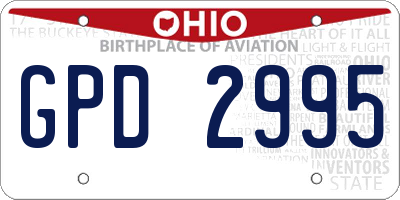 OH license plate GPD2995