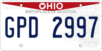 OH license plate GPD2997