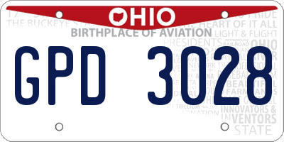 OH license plate GPD3028