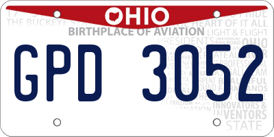 OH license plate GPD3052