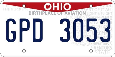 OH license plate GPD3053