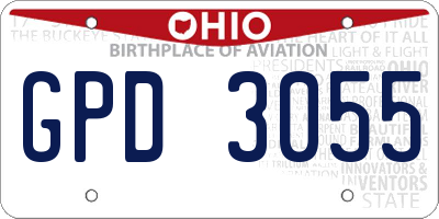 OH license plate GPD3055