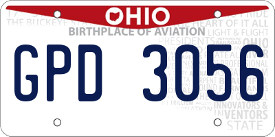 OH license plate GPD3056