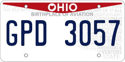 OH license plate GPD3057