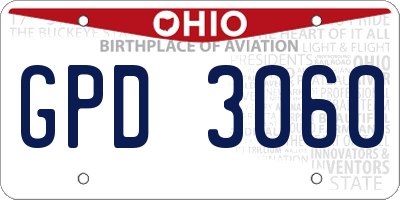 OH license plate GPD3060