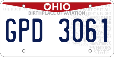 OH license plate GPD3061