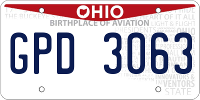 OH license plate GPD3063