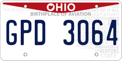 OH license plate GPD3064