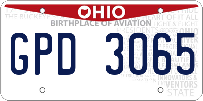 OH license plate GPD3065