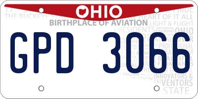 OH license plate GPD3066