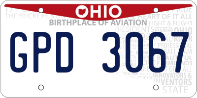 OH license plate GPD3067
