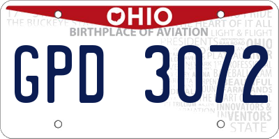 OH license plate GPD3072