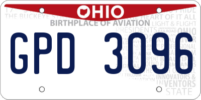 OH license plate GPD3096