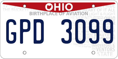 OH license plate GPD3099