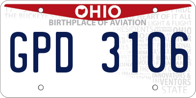 OH license plate GPD3106