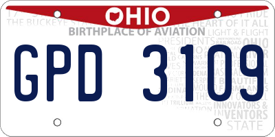 OH license plate GPD3109