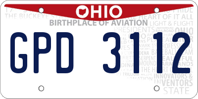 OH license plate GPD3112
