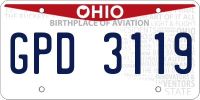 OH license plate GPD3119