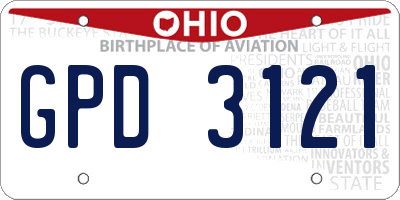 OH license plate GPD3121