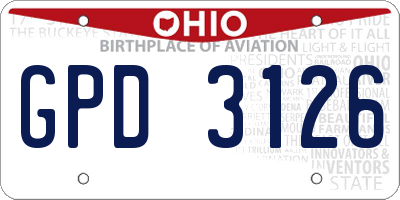 OH license plate GPD3126