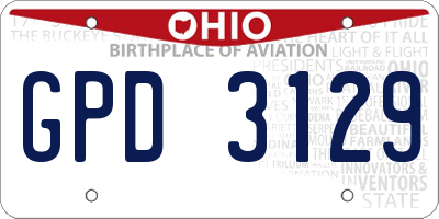 OH license plate GPD3129