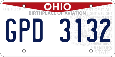 OH license plate GPD3132