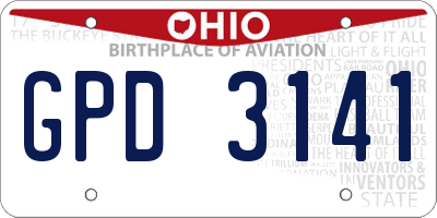 OH license plate GPD3141