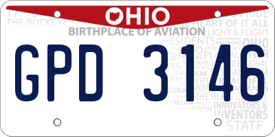 OH license plate GPD3146