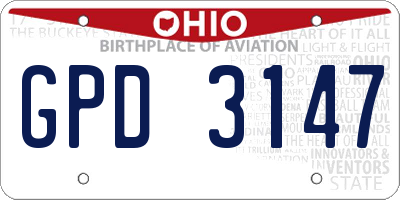 OH license plate GPD3147