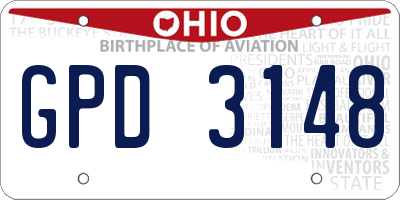 OH license plate GPD3148