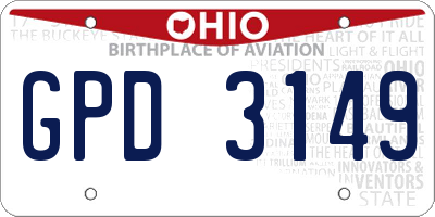 OH license plate GPD3149