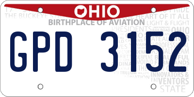 OH license plate GPD3152