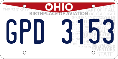 OH license plate GPD3153