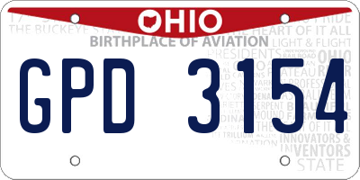 OH license plate GPD3154