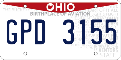 OH license plate GPD3155