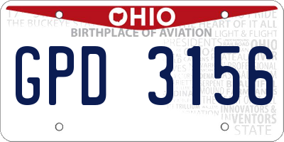 OH license plate GPD3156