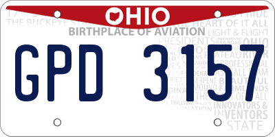 OH license plate GPD3157