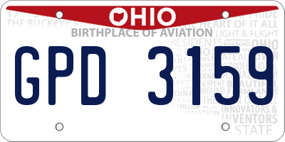 OH license plate GPD3159