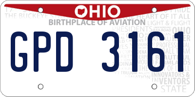 OH license plate GPD3161