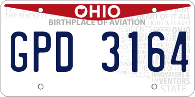 OH license plate GPD3164
