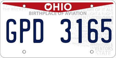 OH license plate GPD3165