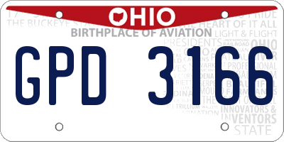 OH license plate GPD3166