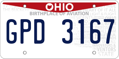 OH license plate GPD3167