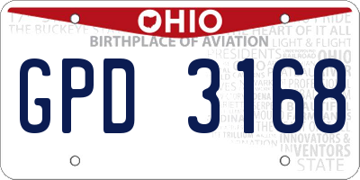 OH license plate GPD3168