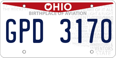 OH license plate GPD3170