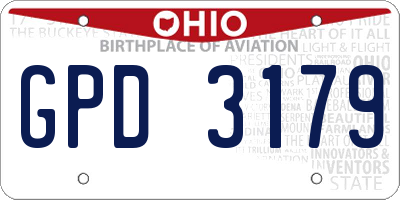 OH license plate GPD3179
