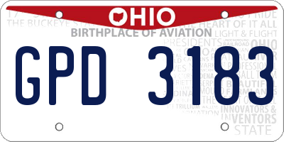OH license plate GPD3183