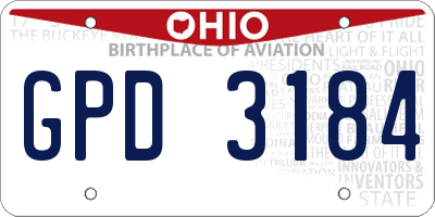 OH license plate GPD3184