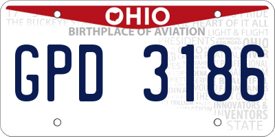 OH license plate GPD3186